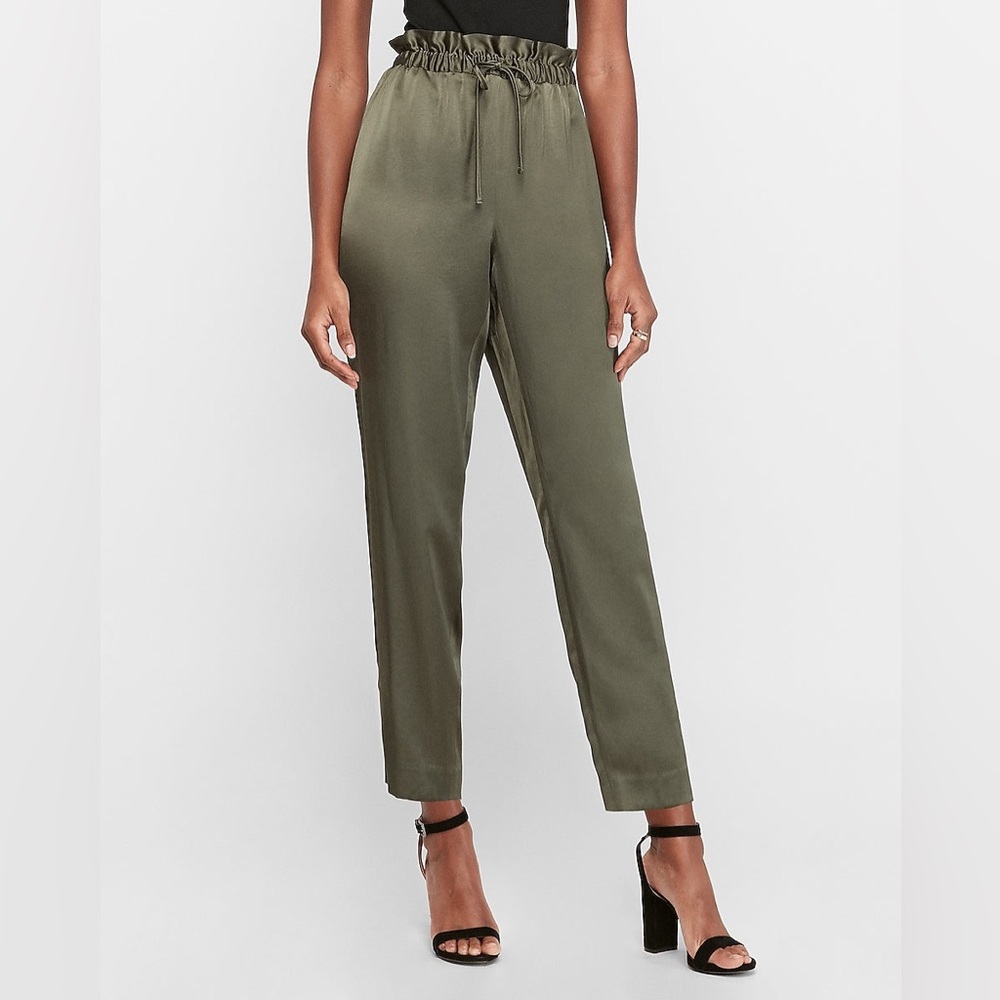 NWT Express Satin Jogger - SZ XL - Army Green